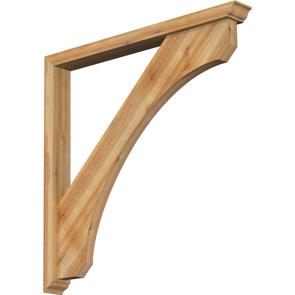 Ekena Millwork Legacy Traditional Rough Sawn Bracket w/ Offset Brace, Western Red Cedar, 4"W x 38"D x 38"H BKT0402X38X38LEC01RWR - main